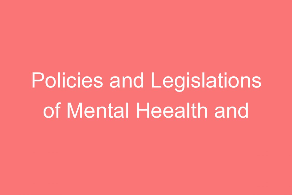 policies and legislations of mental heealth and role of the ngos in india