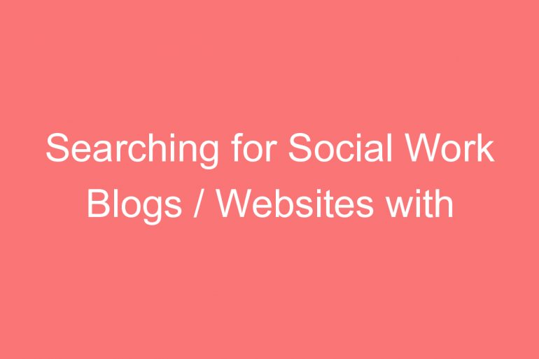 searching for social work blogs websites with active services in india
