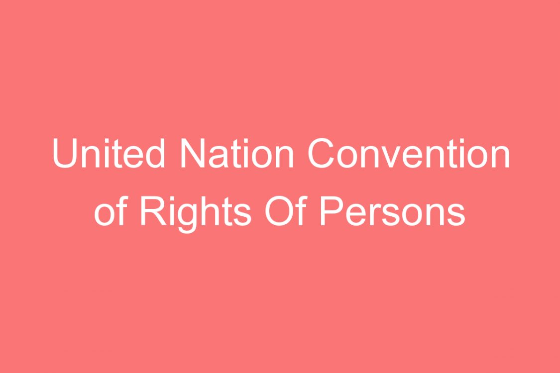 united nation convention of rights of persons with disabilities and mental health policy