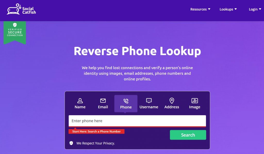 phone search social catfish