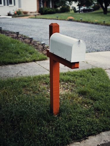 gray metal mail box