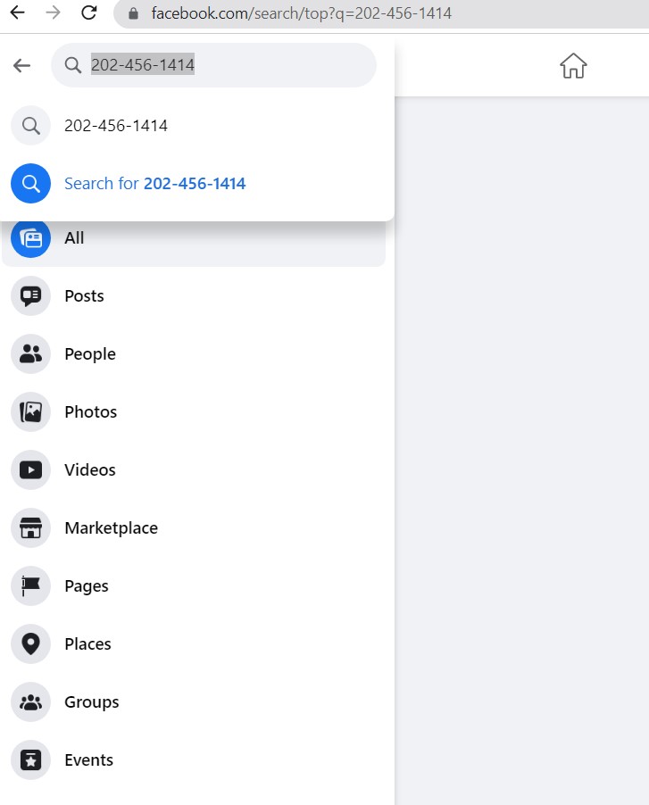 facebook phone number search