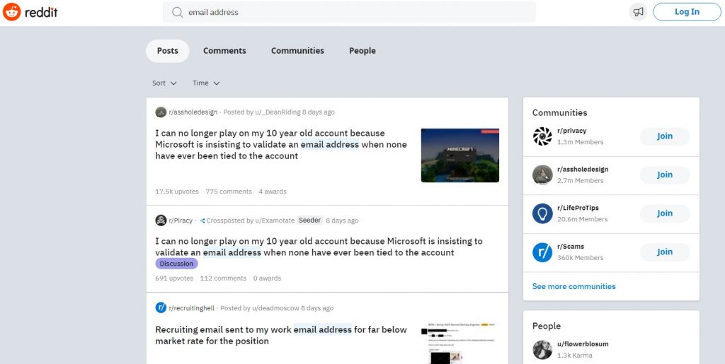 reddit email address search