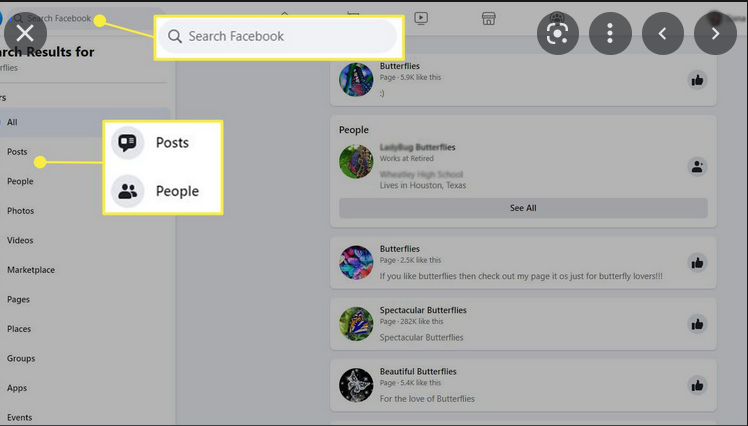 finding profiles in facebook