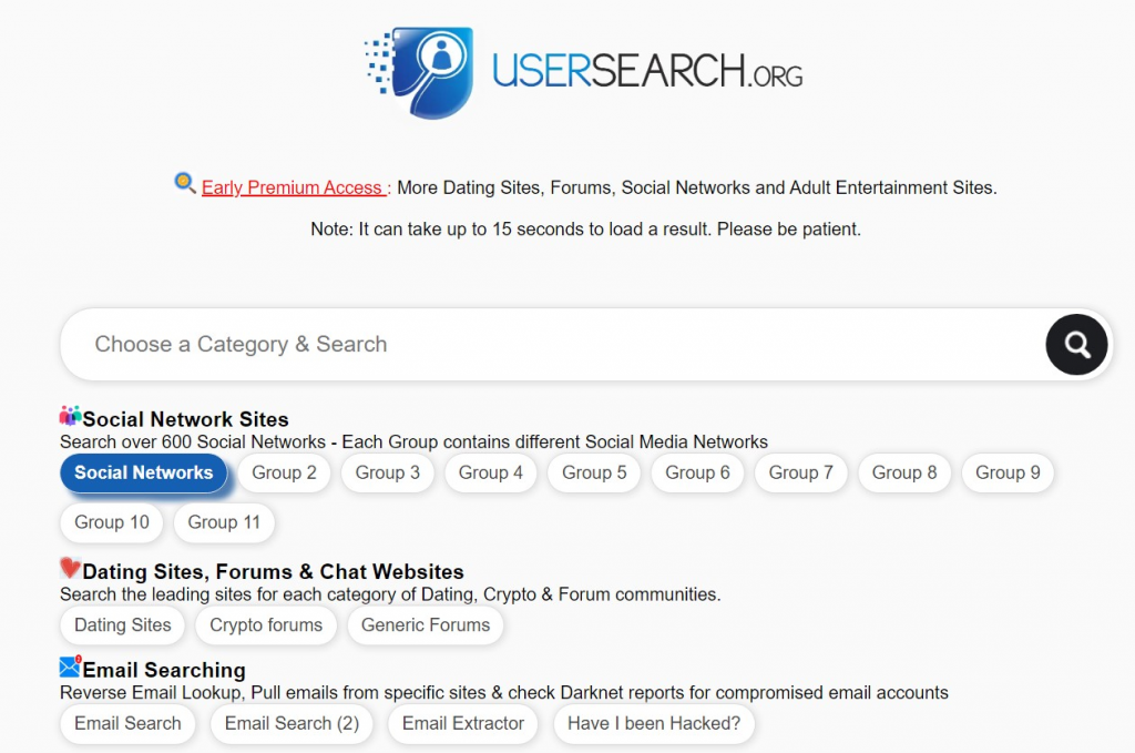 usersearch social network find