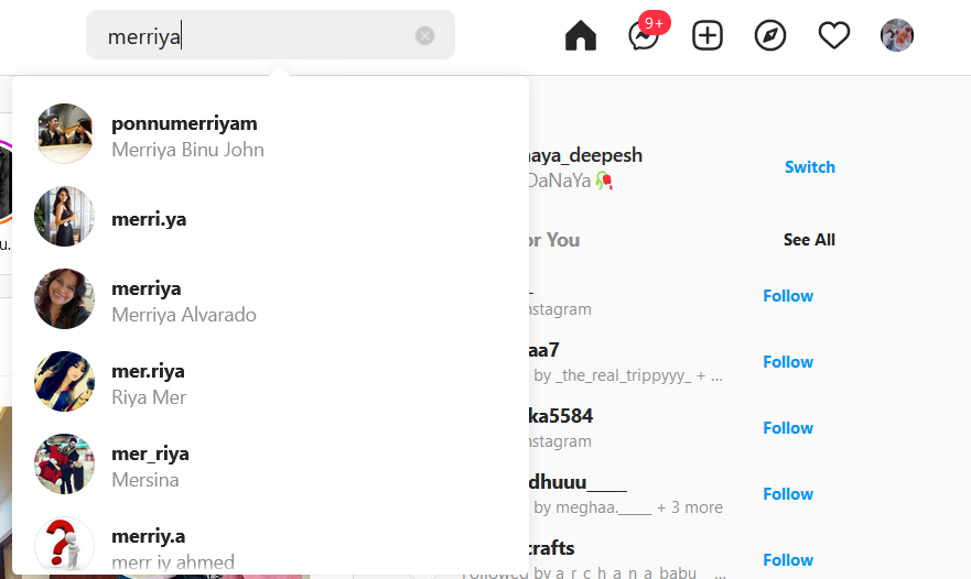 we can easily find peoples in instagram
