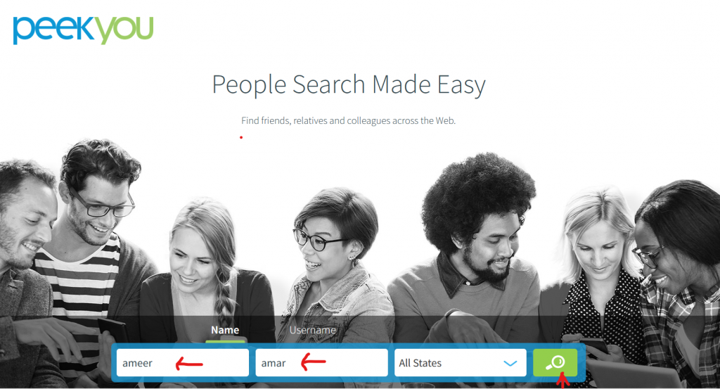 Searching people made easy by using peekyou